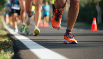 Marathon running in the light of evening