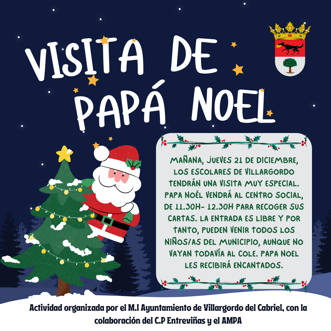 Visita de Papa Noel a los escolares de Villargordo del Cabriel
