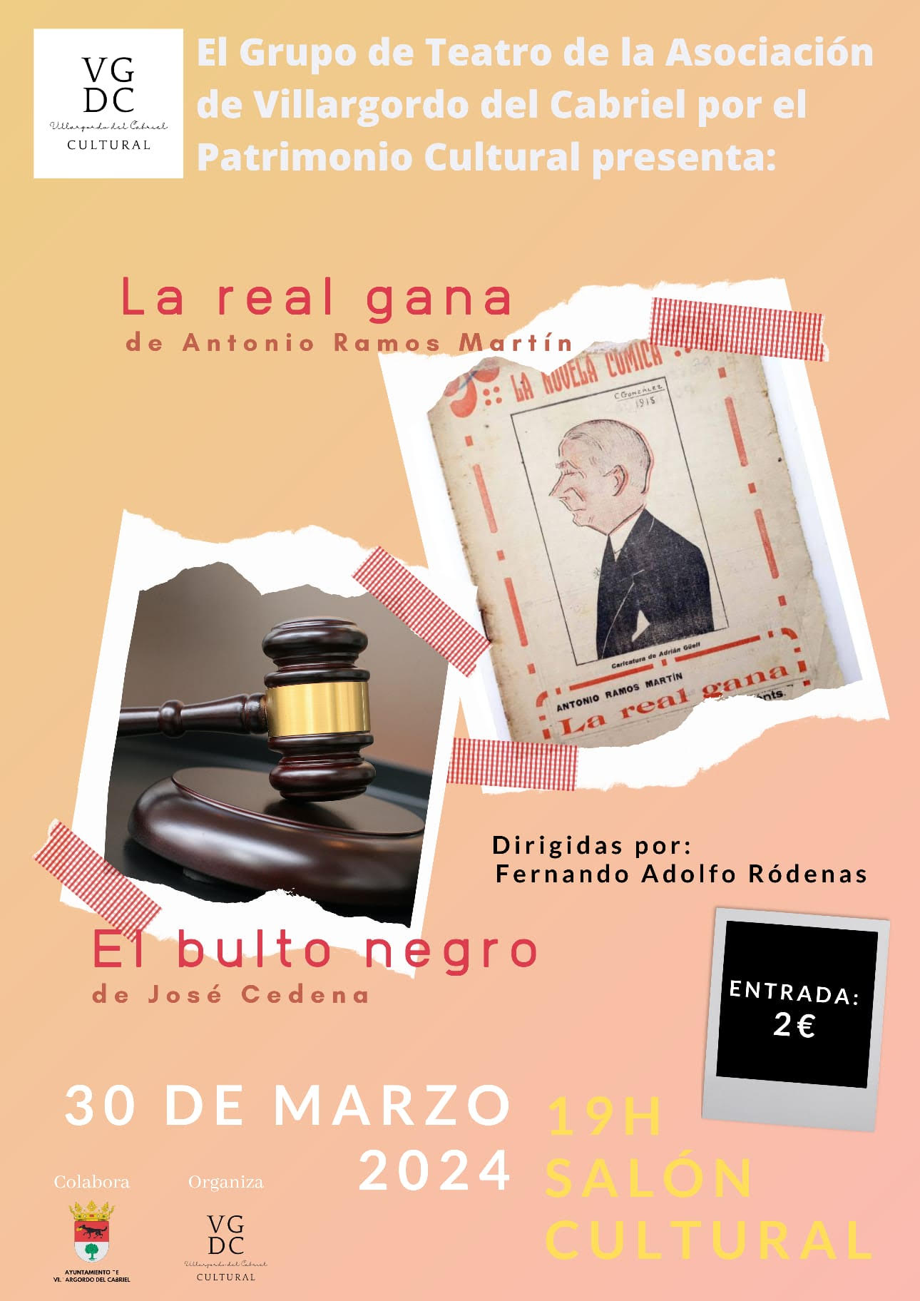 La Asociación de Villargordo del Cabriel por el Patrimonio Cultural nos ofrecerá dos representaciones el próximo 30 de Marzo