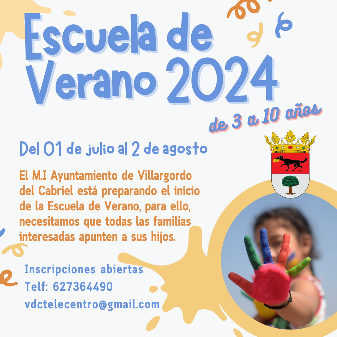 El Ayuntamiento de Villargordo del Cabriel abre el plazo para la Escuela de Verano