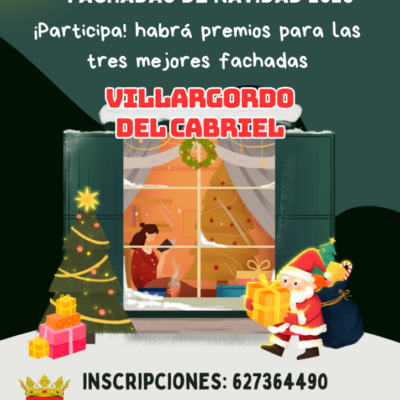 Cartel Concurso de Escaparates Navideños Ilustrativo Colorido