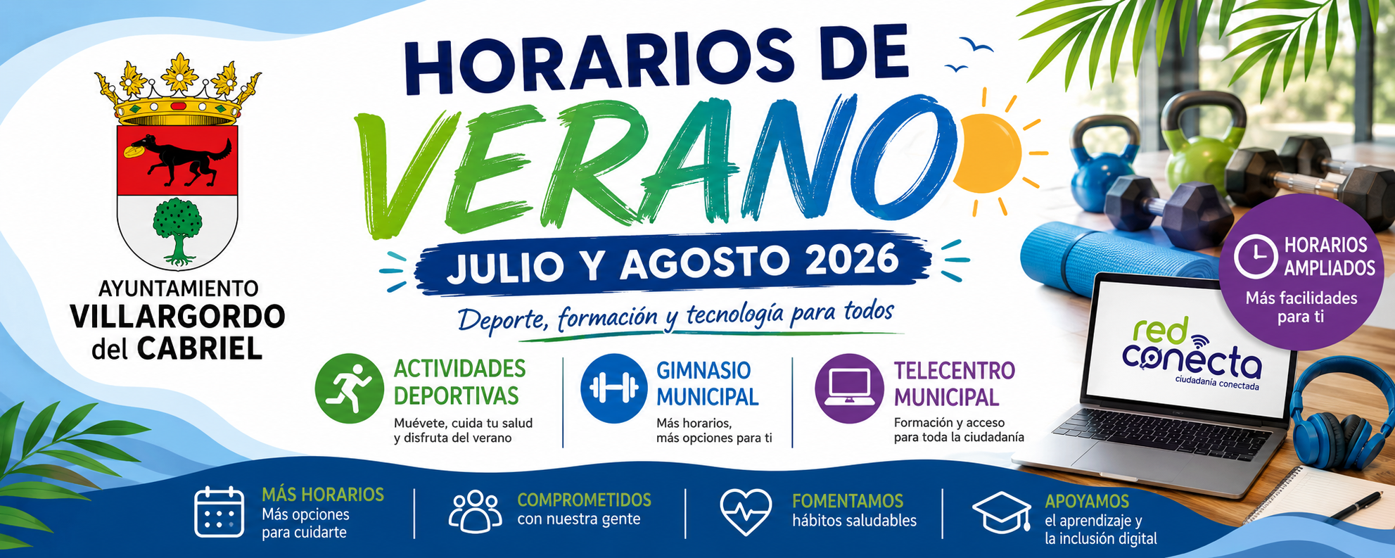 Actualización de los horarios de verano del Gimnasio Municipal, Actividades Deportivas y Telecentro